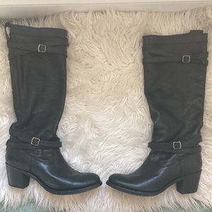 FRYE  🌺 Jane Strappy Tall Leather Riding Boots 🌺 76396 = PERFECT FOR FALL!